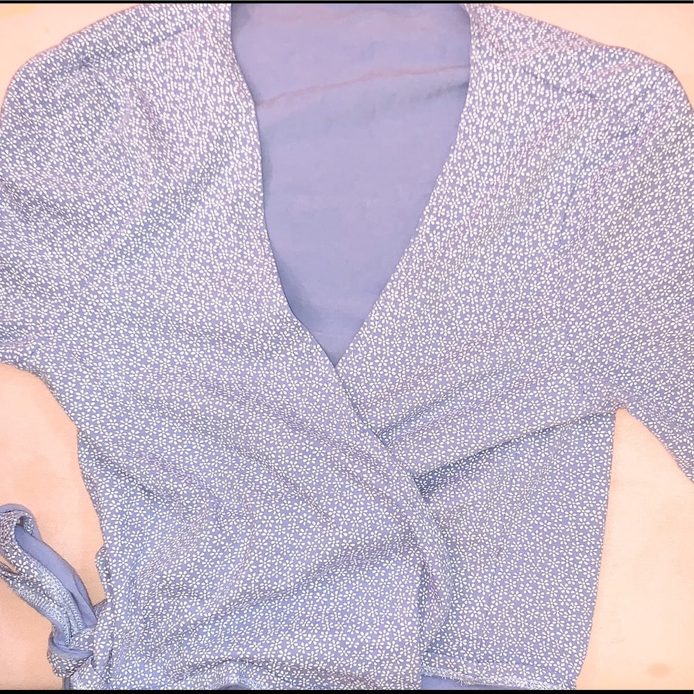 blue tie brandy melville top